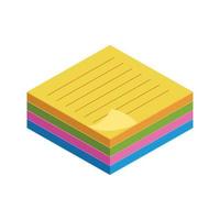 paper notes pad isometric vector