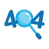 404 error with magnifying glass vector