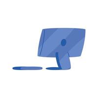 blue desktop computer tech vector