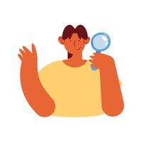 man with magnifying glass vector