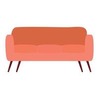 red sofa livingroom furniture vector