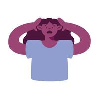 woman with terrified mood vector