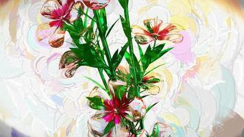 Ilustración digital botánica de flores abstractas foto