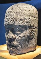 Stone Carved Olmec Head in Mexico City, 2022 photo