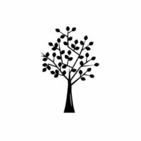 Tree icon black and white illustration template. Stock vector