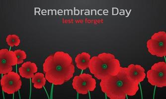 Remembrance day concept, Background with beautiful red poppies. Vector illustration, A poppy flower banner vector