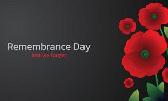 Remembrance day concept, Background with beautiful red poppies. Vector illustration, A poppy flower banner vector