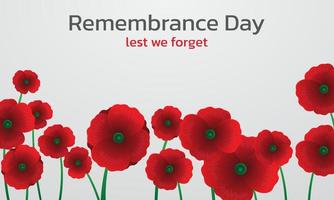 Remembrance day concept, Background with beautiful red poppies. Vector illustration, A poppy flower banner vector