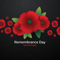 Remembrance day concept, Background with beautiful red poppies. Vector illustration, A poppy flower banner vector