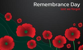 Remembrance day concept, Background with beautiful red poppies. Vector illustration, A poppy flower banner vector