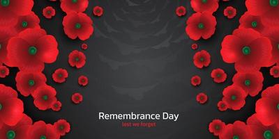 Remembrance day concept, Background with beautiful red poppies. Vector illustration, A poppy flower banner vector