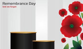 Remembrance day concept, Background with beautiful red poppies. Vector illustration, A poppy flower banner vector