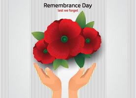 Remembrance day concept, Background with beautiful red poppies. Vector illustration, A poppy flower banner vector