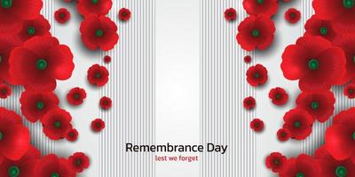 Remembrance day concept, Background with beautiful red poppies. Vector illustration, A poppy flower banner vector