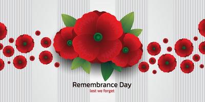 Remembrance day concept, Background with beautiful red poppies. Vector illustration, A poppy flower banner vector