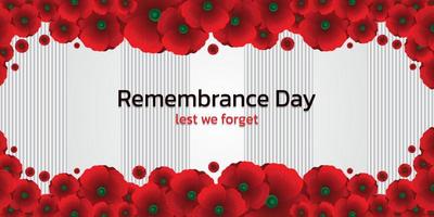 Remembrance day concept, Background with beautiful red poppies. Vector illustration, A poppy flower banner vector