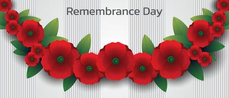 Remembrance day concept, Background with beautiful red poppies. Vector illustration, A poppy flower banner vector