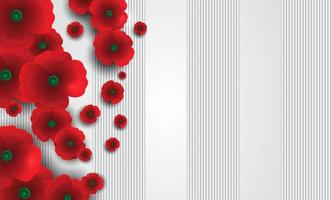 Remembrance day concept, Background with beautiful red poppies. Vector illustration, A poppy flower banner vector