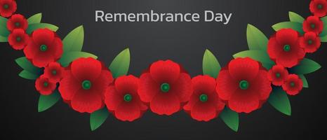 Remembrance day concept, Background with beautiful red poppies. Vector illustration, A poppy flower banner vector