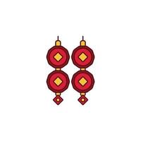 the Chinese New Year theme icon is suitable for additional ornaments vector
