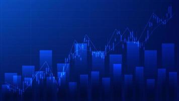 concepto de economía y finanzas. estadísticas de negocios financieros candelabros y gráfico de barras del mercado de valores vector