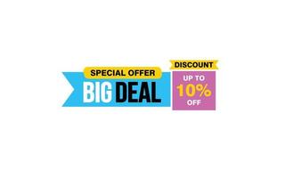 10 Percent discount offer, clearance, promotion banner layout with sticker style. vector