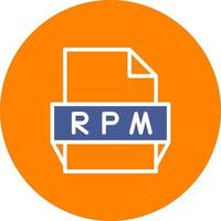 icono de formato de archivo rpm vector