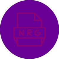 icono de formato de archivo nrg vector