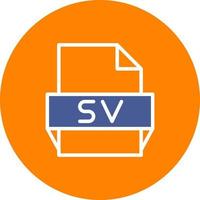 icono de formato de archivo sv vector