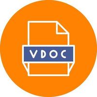 icono de formato de archivo vdoc vector