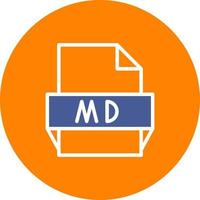 icono de formato de archivo md vector