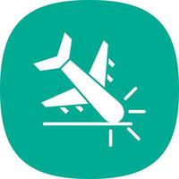 diseño de icono de vector de accidente de avión