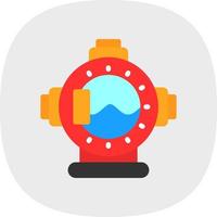 Diving Helmet Vector Icon Design