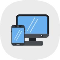 Computer To Mobile Vector Icon Design