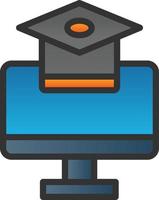 diseño de icono de vector de educación en línea