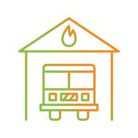 Beautiful Fire station Vector line icon