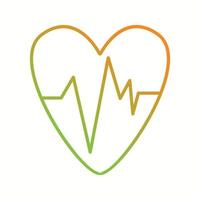 Heart ECG vector line icon