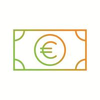 hermoso icono de línea de vector de euro