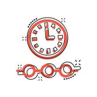 Timeline icon in comic style. Progress cartoon vector illustration on white isolated background. Diagram splash effect business concept.