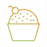 Beautiful Cup Cake Line Vector Icon