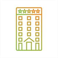 Beautiful Five Star Hotel Line Vector Icon