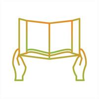Beautiful Reading Book  Line Vector Icon