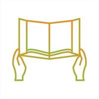 hermoso icono de vector de línea de libro de lectura