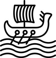 Viking Ship Vector Icon Design