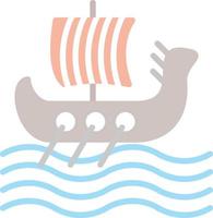 Viking Ship Vector Icon Design