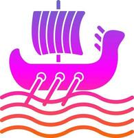 Viking Ship Vector Icon Design