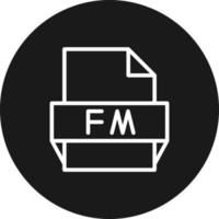 icono de formato de archivo fm vector