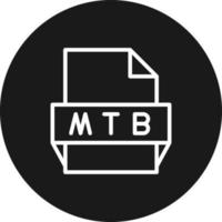 icono de formato de archivo mtb vector