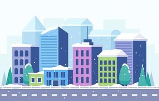 Winter Cityscape Background vector