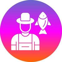 diseño de icono de vector de pescador